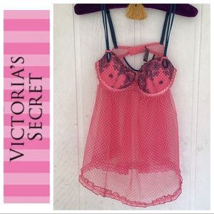 VICTORIAS SECRET SEXY LITTLE THINGS SHEER BABYDOLL 36B